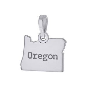 925 Sterling Silver Unisex American States Oregon Charm Pendant